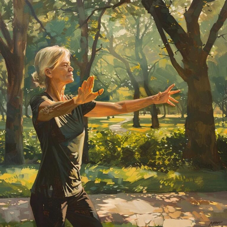 Cancer survivor participating in a tailored exercise program outdoors, highlighting recovery and well-being