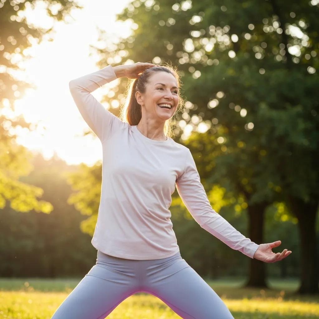 A cancer survivor actively engaging in outdoor exercise, symbolizing hope and progress in their rehabilitation journey
